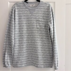 Billabong—Blue Gray/White Stripes Lightweight Terry Sweatshirt (Large)